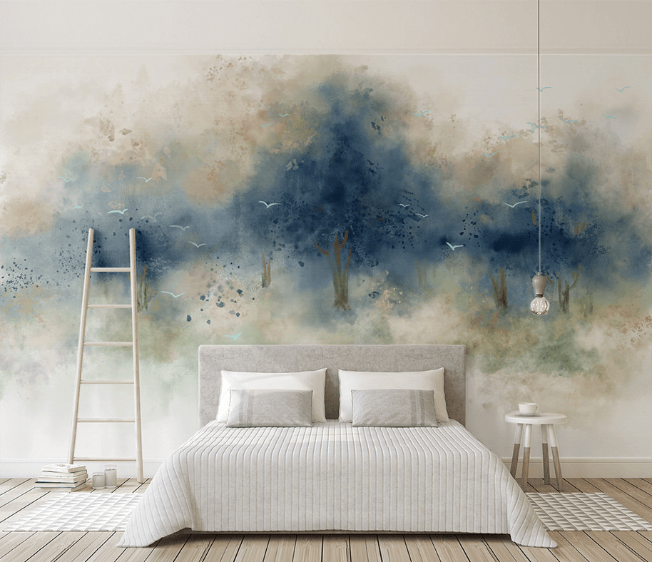 MinimalisticDecor.com-Pastels Tree Wallpaper Murals: Transform Your Space