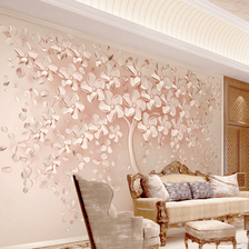 MinimalisticDecor.com-Pink 3D Tree large Wallpaper Murals – Exclusive Collection