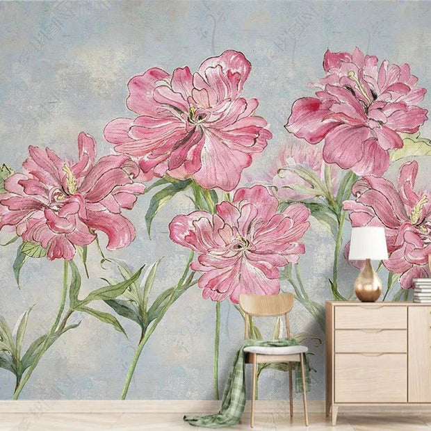 MinimalisticDecor.com-Pink Beauty Flowers Wallpaper Mural