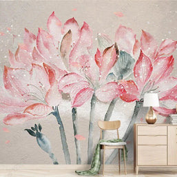 MinimalisticDecor.com-Pink Blossom Flowers Wallpaper Mural