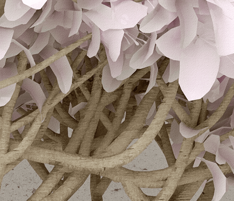 MinimalisticDecor.com-Pink Flowers Design Theme - 3D Tree Wallpaper Murals