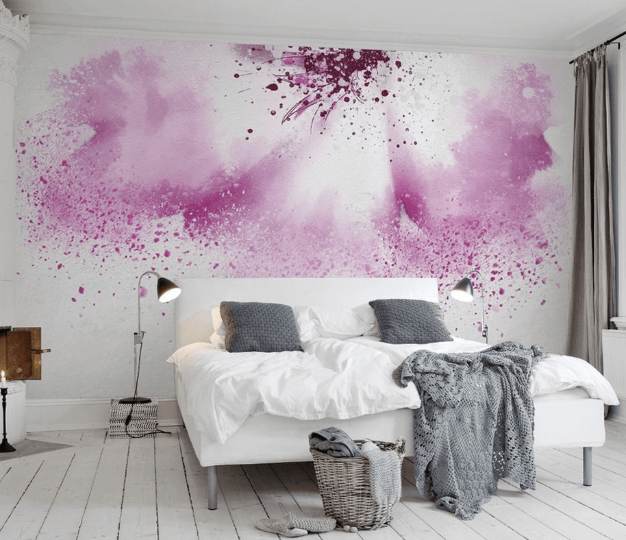 MinimalisticDecor.com-Pink Large Flower Wallpaper Murals