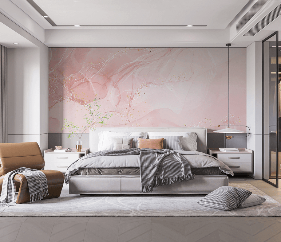 MinimalisticDecor.com-Pink Marble Stone - Marble Wallpaper Murals