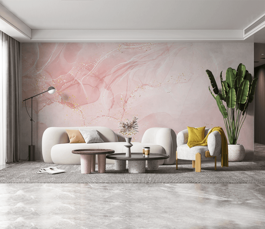 MinimalisticDecor.com-Pink Marble Stone - Marble Wallpaper Murals