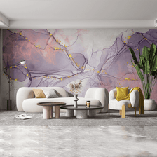 MinimalisticDecor.com-Pink Purple Stone Design - Marble Wallpaper Murals