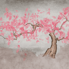 MinimalisticDecor.com-Pink Tree Wallpaper Murals: Vibrant and Stylish Décor