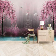 MinimalisticDecor.com-Pink Trees Wallpaper - Perfect Wallpaper for Your Space