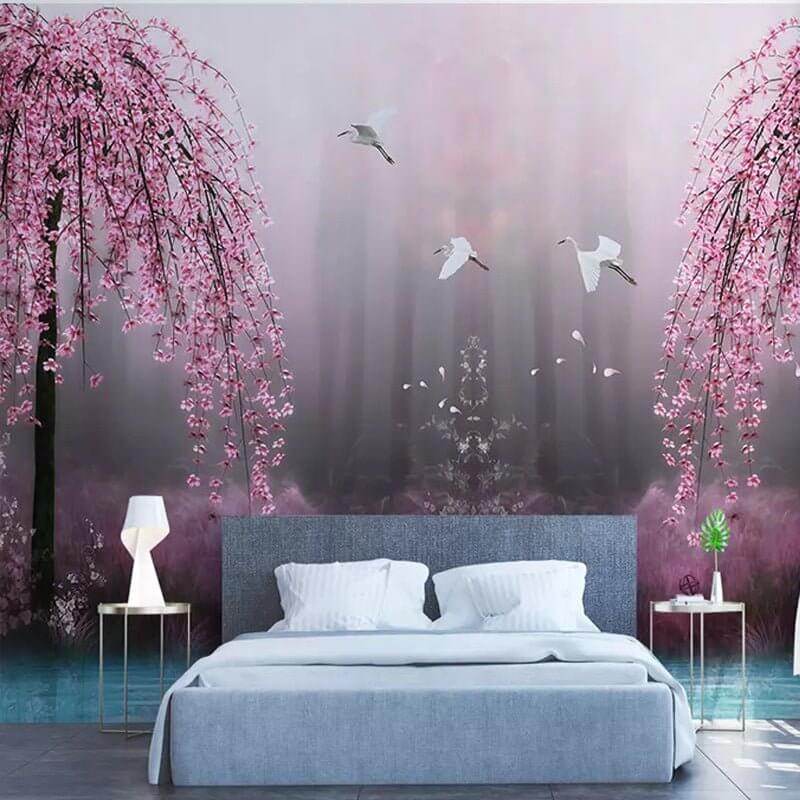 MinimalisticDecor.com-Pink Trees Wallpaper - Perfect Wallpaper for Your Space