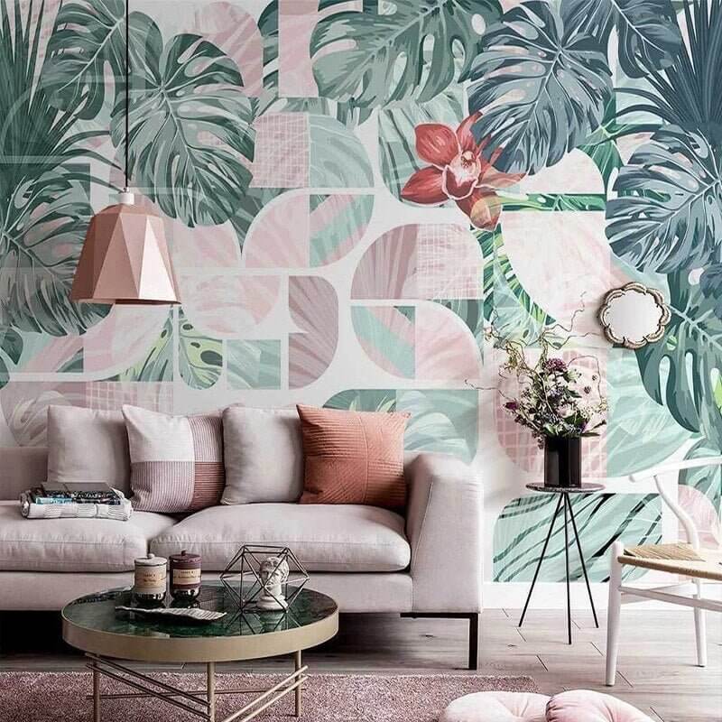 MinimalisticDecor.com-Plant Leaf Wallpaper Mural for Stunning Wall Décor