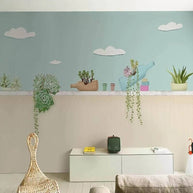 MinimalisticDecor.com-Plants Pots on Wall Nursery Wallpaper - Perfect Décor