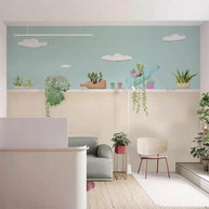 MinimalisticDecor.com-Plants Pots on Wall Nursery Wallpaper - Perfect Décor