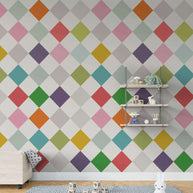 MinimalisticDecor.com-Polka Squares: Living Room Wallpaper Mural