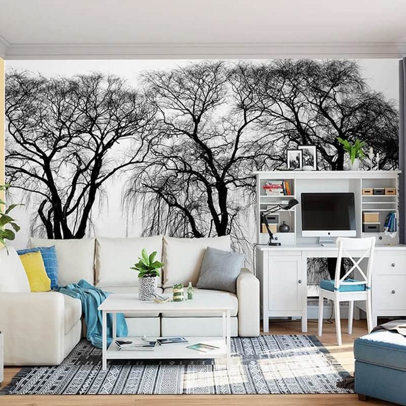 MinimalisticDecor.com-Premium Black Tree Wallpaper – Enhance Your Space