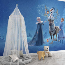 MinimalisticDecor.com-Princess Elsa & Team Girls Room Wallpaper