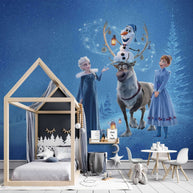 MinimalisticDecor.com-Princess Elsa & Team Girls Room Wallpaper