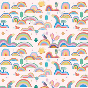 MinimalisticDecor.com-Rainbow City - Kids Room Wallpaper Mural