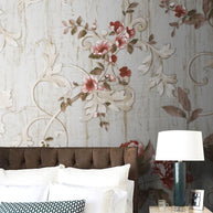 MinimalisticDecor.com-Red Floral Vales Wallpaper Mural