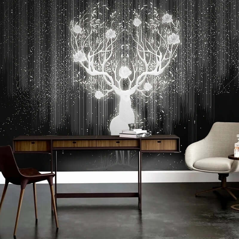 MinimalisticDecor.com-Reindeer Magic Wallpaper: Blend of Festive Charm