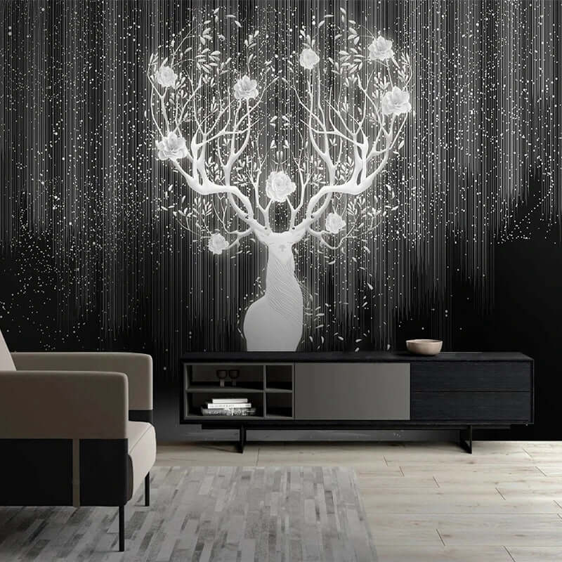MinimalisticDecor.com-Reindeer Magic Wallpaper: Blend of Festive Charm