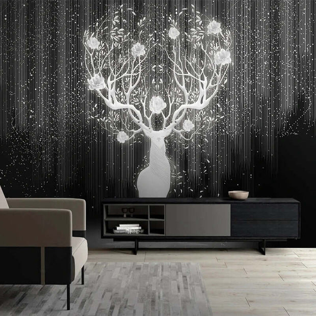 MinimalisticDecor.com-Reindeer Magic Wallpaper: Blend of Festive Charm