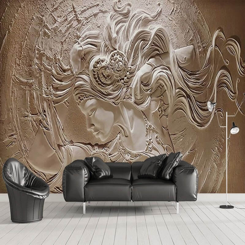 MinimalisticDecor.com-Relief Beauty Wallpaper for Home Wall Decor