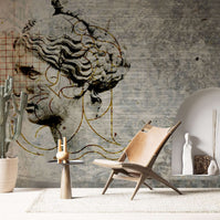 MinimalisticDecor.com-Retro Face Wallpaper Mural - Transform Your Space