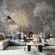 MinimalisticDecor.com-Retro Forest 3D Tree Wallpaper for Home Wall Decor