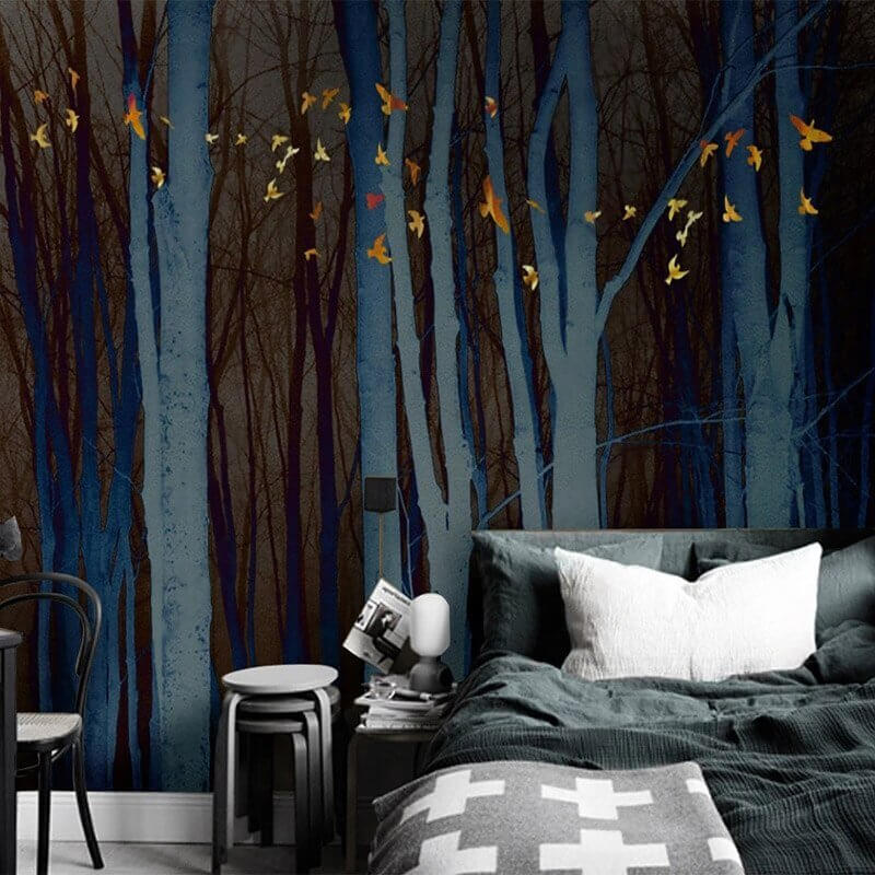MinimalisticDecor.com-Retro Forest Wallpaper Mural - Transform Your Space