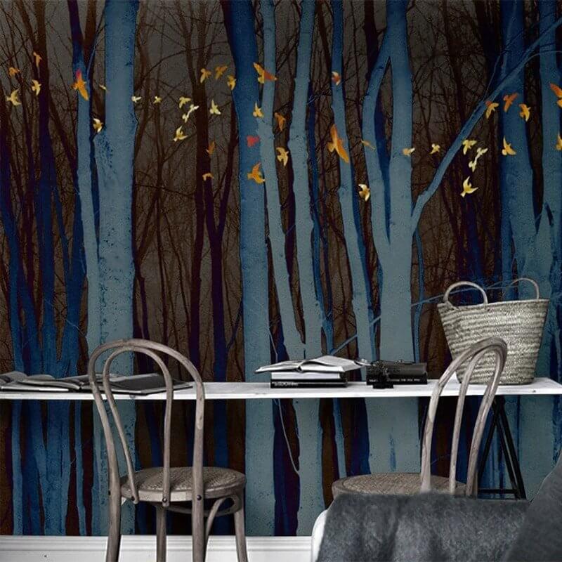 MinimalisticDecor.com-Retro Forest Wallpaper Mural - Transform Your Space