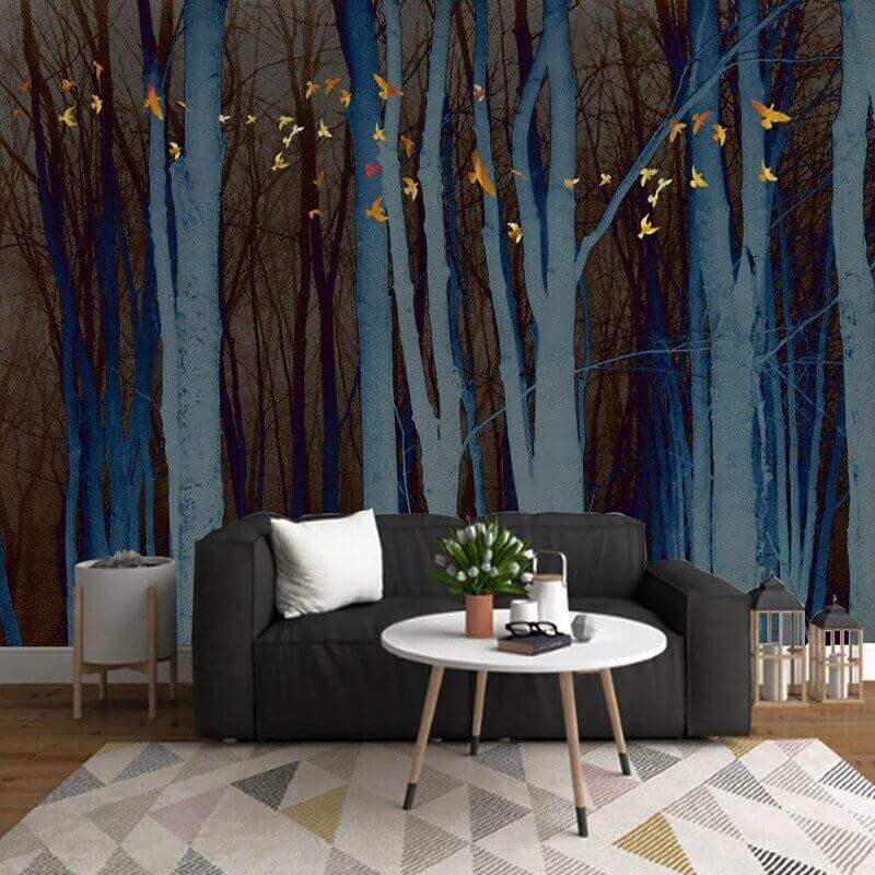 MinimalisticDecor.com-Retro Forest Wallpaper Mural - Transform Your Space