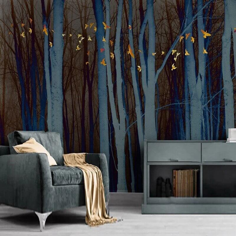 MinimalisticDecor.com-Retro Forest Wallpaper Mural - Transform Your Space