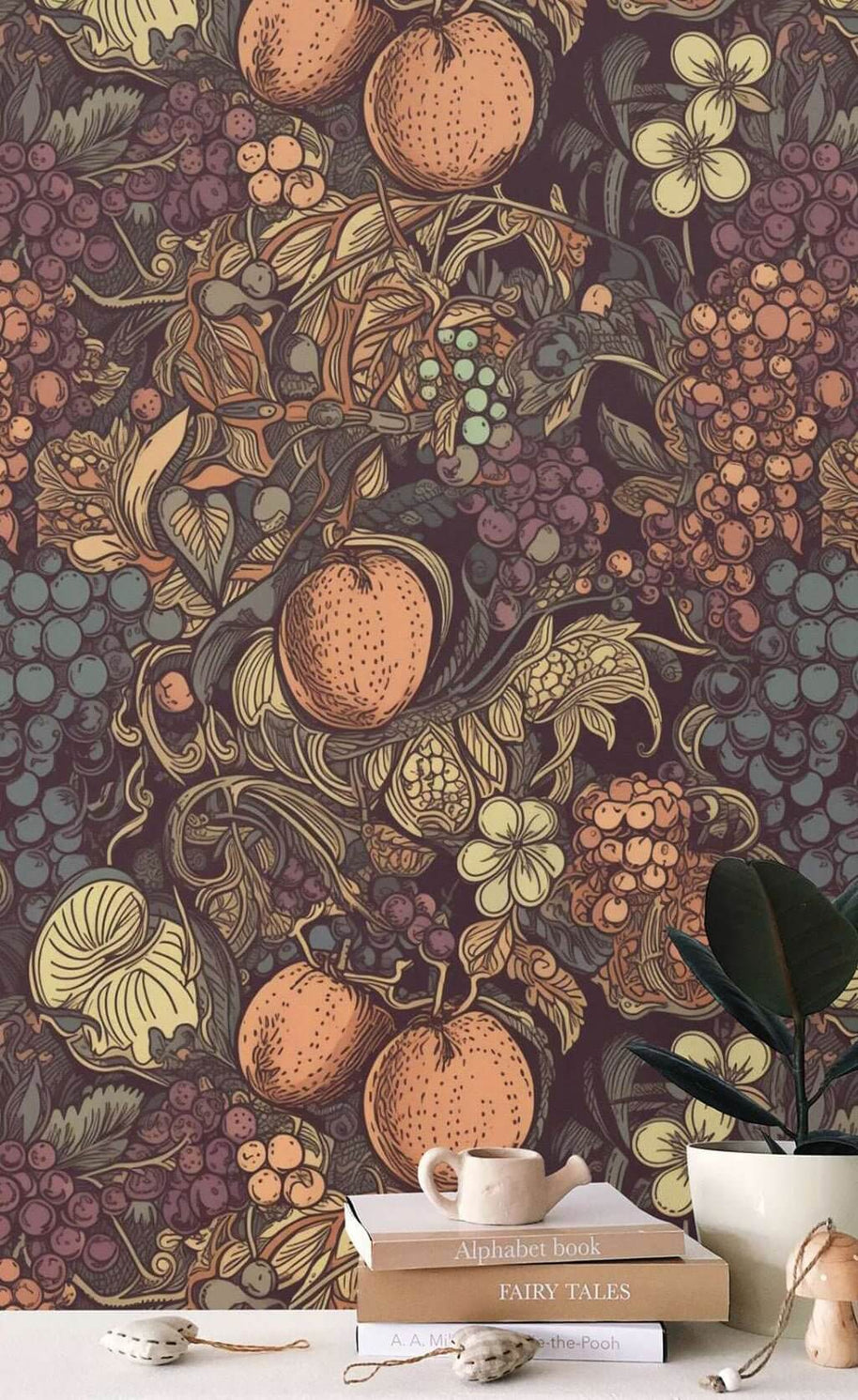 MinimalisticDecor.com-Retro Fruits Garden Wallpaper Mural