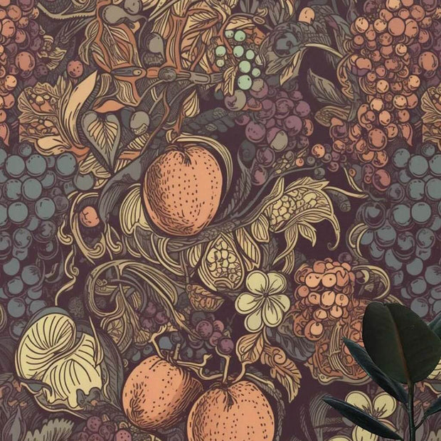 MinimalisticDecor.com-Retro Fruits Garden Wallpaper Mural