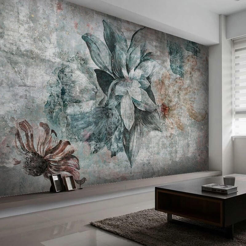 MinimalisticDecor.com-Retro Leafs Wallpaper Murals - Premium Design
