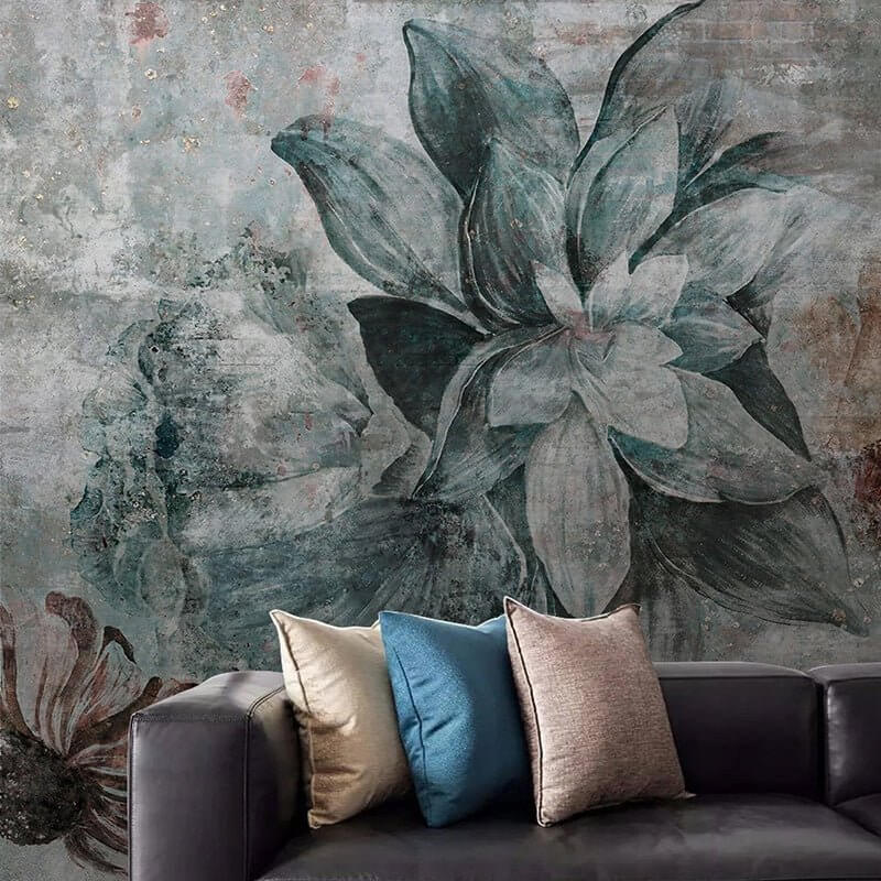 MinimalisticDecor.com-Retro Leafs Wallpaper Murals - Premium Design
