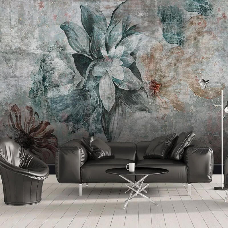 MinimalisticDecor.com-Retro Leafs Wallpaper Murals - Premium Design