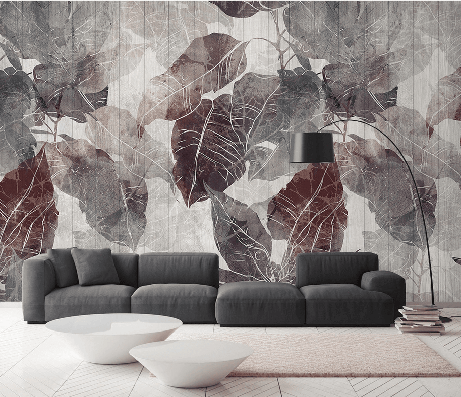 MinimalisticDecor.com-Retro Leaves Theme: Romantic Wallpaper Murals