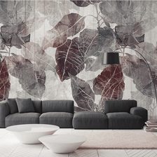MinimalisticDecor.com-Retro Leaves Theme: Romantic Wallpaper Murals