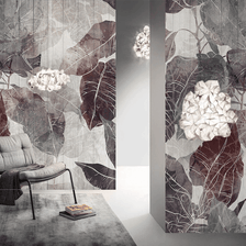 MinimalisticDecor.com-Retro Leaves Theme: Romantic Wallpaper Murals