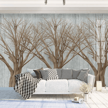 MinimalisticDecor.com-Retro Nostalgia Abstract Design - Trees Wallpaper Murals