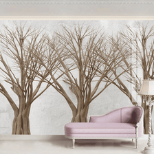 MinimalisticDecor.com-Retro Nostalgia Abstract Design - Trees Wallpaper Murals