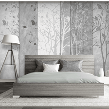 MinimalisticDecor.com-Retro Woods Theme Design: Tree Planks Wallpaper Murals