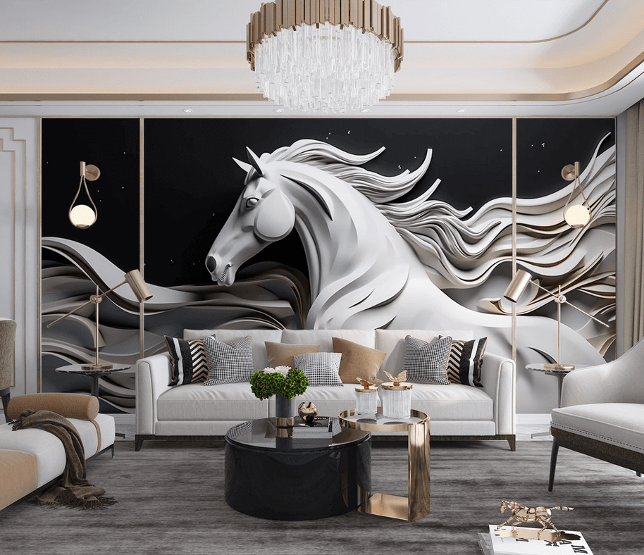 MinimalisticDecor.com-Royal Horse Wallpaper Murals