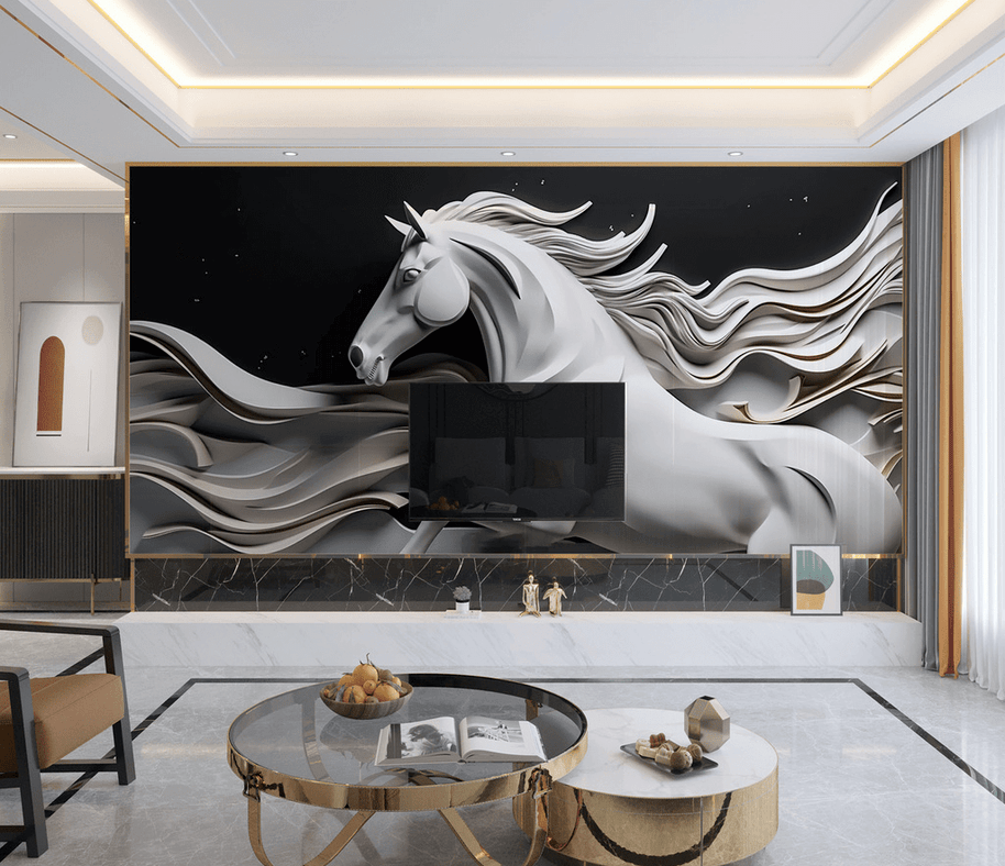 MinimalisticDecor.com-Royal Horse Wallpaper Murals