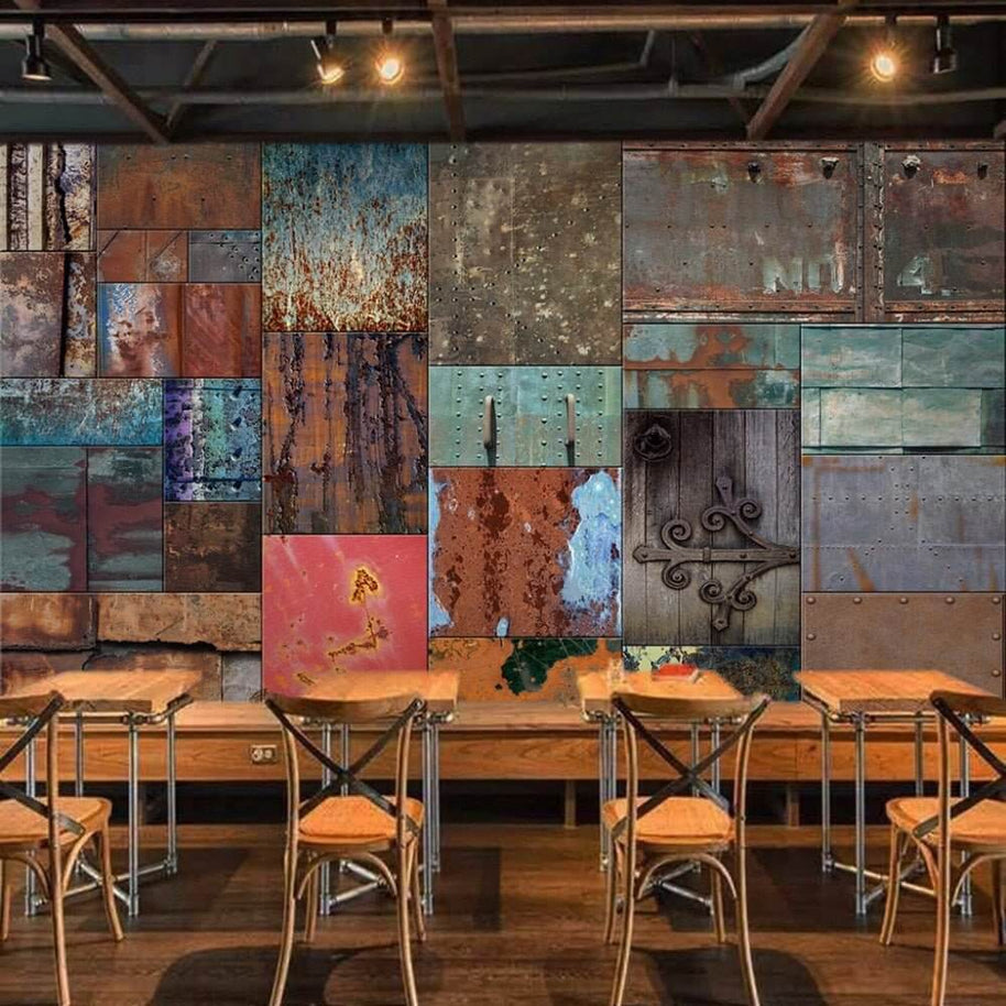 MinimalisticDecor.com-Rustic Elegance: European Style Iron Sheet Rust Wallpaper