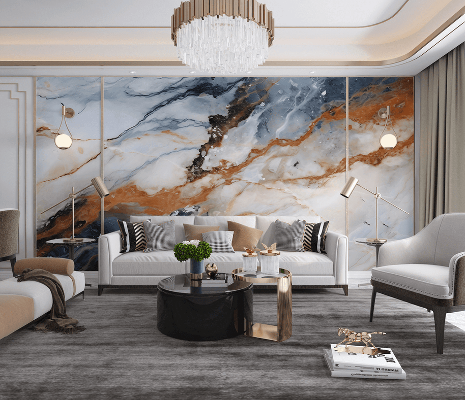 MinimalisticDecor.com-Rustic Stone Design: Marble Wallpaper Murals