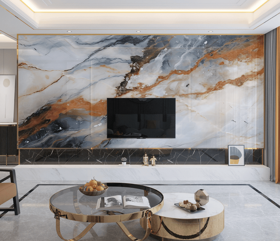 MinimalisticDecor.com-Rustic Stone Design: Marble Wallpaper Murals