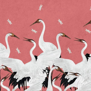 MinimalisticDecor.com-Salmon Pink Flamingo Wallpaper for Home Wall Decor