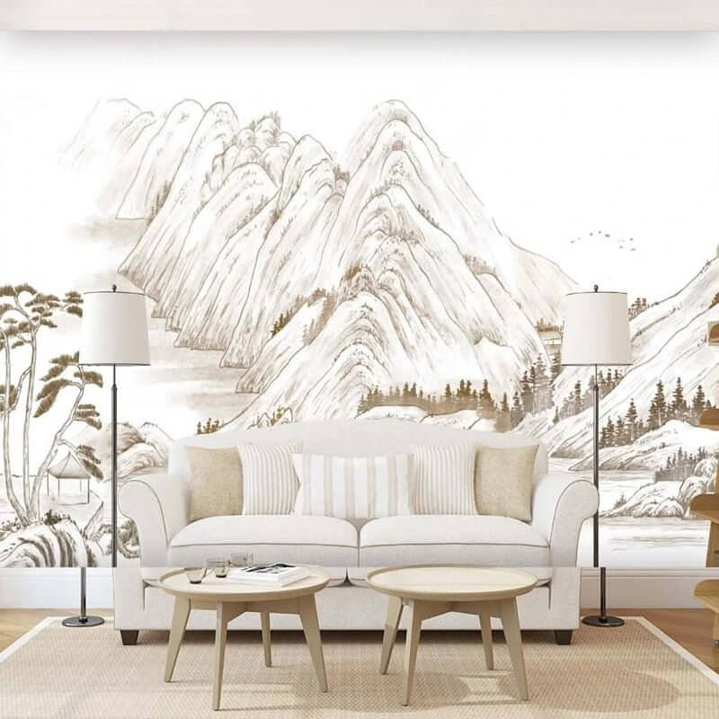 MinimalisticDecor.com-Scandi Mountains Wallpaper: Transform Your Space