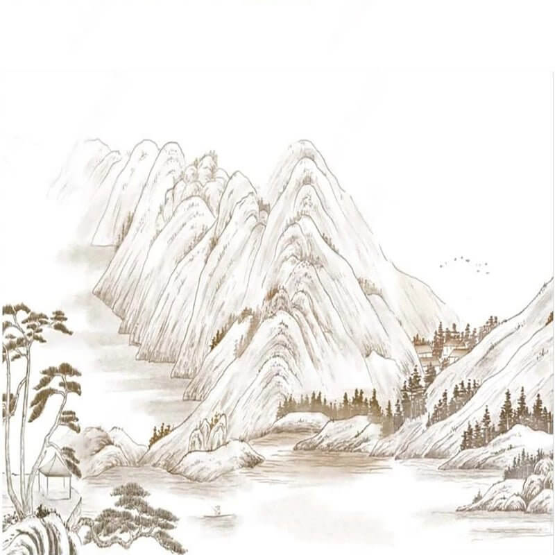 MinimalisticDecor.com-Scandi Mountains Wallpaper: Transform Your Space